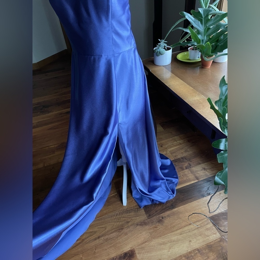 Jules & Cleo One-Shoulder Satin A-Line Maxi Dress - Picture 3 of 12
